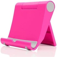 QLLQ Desktop-Handy-Ständer, tragbarer Handy-Tablet-Ständer, in mehreren Winkeln verstellbarer Ständer, verstellbare Klappbasis, Mehrzweck-Mini-Ständer, Pink