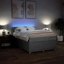 vidaXL Boxspringbett 140 x 200 cm Hellgrau