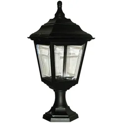 Licht-Erlebnisse Schwarze Sockelleuchte außen H:44cm Rustikal Garten