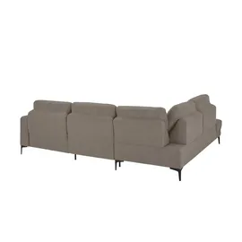 Max Schelling Eckcouch Mikrofaser 2-Sitzer Braun