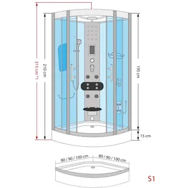 SeniorBad Duschkabine Dusche D46-20M0 100x100 cm ohne 2k Scheiben Versiegelung