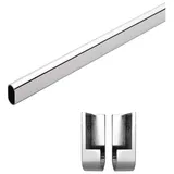 HOOZ Kleiderstange aus Chrom mit Halterung für Ordnung im Schrank verschiedene Längen (1 St., 50 cm - kürzbar), aus Metall silberfarben 50 cm