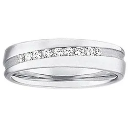 Trauring FIRETTI "Schmuck Geschenk Hochzeit Ehering Trauring "LIEBE"" Gr. 16, silber (silberfarben, kristallweiß), Fingerringe, 16,mit Zirkonia, Silber 925 (Sterlingsilber), 5mm, wahlweise mit oder ohne Zirkonia