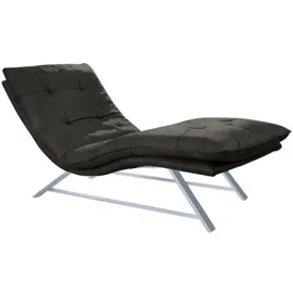 W.Schillig Relaxliege daily dreams Leder 75 x 91 x 170 cm grau mit Kissen