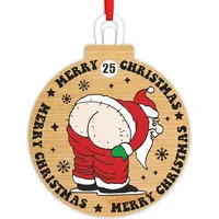 Holz Weihnachten Anhänger Runde Advent Kalender 25 Tage Weihnachten Countdown Hängen Ornament für Home Festliche Dekor D