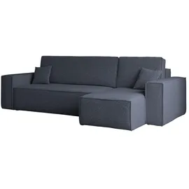 kaiser möbel Ecksofa mit schlaffunktion und bettkasten, Ecksofa L-Form, Eckcouch L-Form BEST stoff Abriamo Rechts Dunkelblau - Dunkelblau