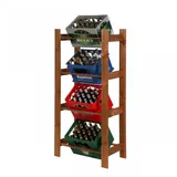 Proregal Getränkekistenregal Braun, Holz, 70x149x39 cm, Küchenzubehör, Flaschenträger