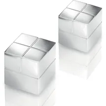 Sigel BA706 ultra starke Neodym-Magnete silber, massives Alu, 2er-Set, 2x2x2 cm SuperDym, für Glas-Magnettafeln und Glas-Whiteboards