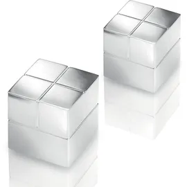 Sigel BA706 ultra starke Neodym-Magnete silber, massives Alu, 2er-Set, 2x2x2 cm SuperDym, für Glas-Magnettafeln und Glas-Whiteboards