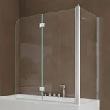 SoGood doporro 70x120x140cm Design-duschwand für Badewanne Badewannenaufsatz Duschabtrennung 6mmESG-Sicherheitsglas inkl.NANO-Beschichtung Badewannenfalt...
