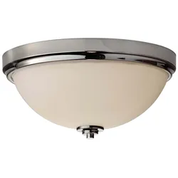 Deckenleuchten Außenlampe Unterputzleuchte D 33,5 cm IP44 Stahl Glas Chrom