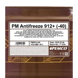 Pemco Antifreeze 912+ Rot 60 St. 60 l