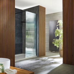 Moderne Walk-In Dusche mit gerilltem Glas | Schwarz, Nischeneinbau, ab 110cmx70cm inkl. Duschwanne - Florence Hudson Reed