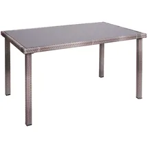 Mendler Gartentisch 120 x 75 cm Grau/Braun