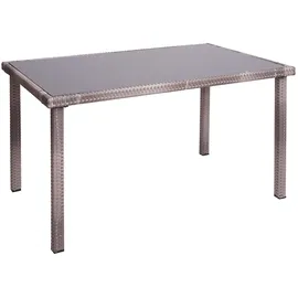 Mendler Gartentisch 120 x 75 cm Grau/Braun