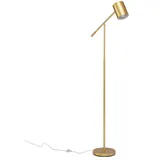 KOMFOTTEU Stehlampe, 175 cm Leselampe mit verstellbarem Arm & Kopf, Stehleuchte mit Lampenschirm aus Metall, moderne Standleuchte mit E27 Fassung &... - Gold