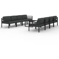 vidaXL 9-tlg Garten-Lounge-Set mit Kissen Aluminium Anthrazit
