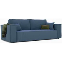 idohome Schlafcouch Cord 3-Sitzer Blau