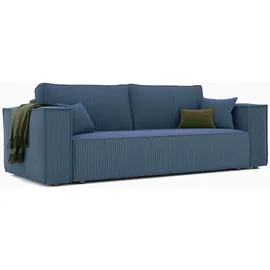idohome Schlafcouch Cord 3-Sitzer Blau