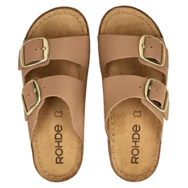 ROHDE Damen Pantolette Leder Zweischnaller mit Plateausohle Alassio 6229, Größe:38 EU