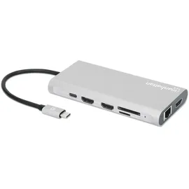 Manhattan USB-C PD 12-in-1-Dockingstation mit MST für drei HDMI-Monitore