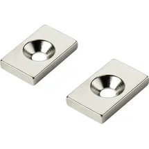 TRU Components W20L12T3-M4 Permanent-Magnet Rechteckig (L x B x H) 20 x 12 x 3 mm N35 Grenztemperatur (max.): 80°C