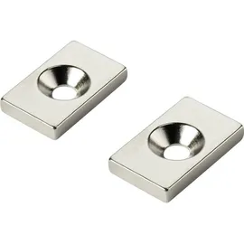 TRU Components W20L12T3-M4 Permanent-Magnet Rechteckig (L x B x H) 20 x 12 x 3 mm N35 Grenztemperatur (max.): 80°C