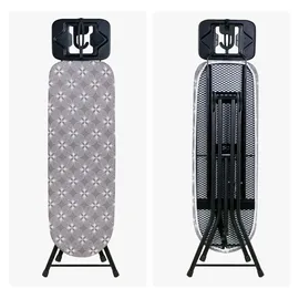Relaxdays Bügelbrett & Dampfständer 109,5 x 35 cm Bügelstation, klappbar, grau
