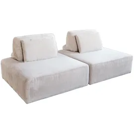 KAWOLA Couch Cord 2-Sitzer Cremeweiß