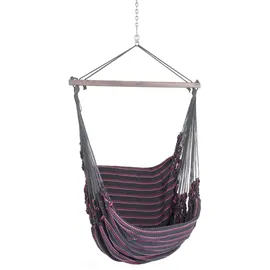 Chico Hängesessel Baumwolle grau-pink / 1 Person 190 x 95 150 kg Baumwolle