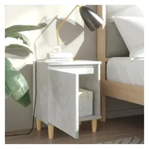 vidaXL Nachtschrank mit Massivholz-Beinen 40 x 30 x 50 cm Grau