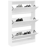 vidaXL Schuhschrank 80x21x125,5 cm Weiß