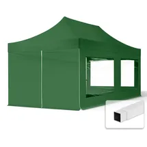 TOOLPORT Faltpavillon Economy 3 x 6 m inkl. 4 Seitenteile dunkelgrün 59054