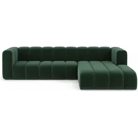 kaiser möbel Ecksofa L-Form Grand L 287 cm, Veloursstoff Salvador, Grün, Rechts - Grün