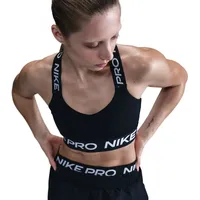 Nike Pro Light-Support Sport-BH Damen 010 - black/black/white S