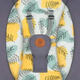 lionelo - Babywippe mit Melodie RALF 4xAA Betongrau + Fernbedienung - Grau/Gelb