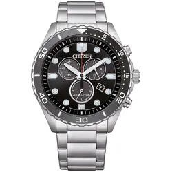 Citizen AT2568-82E Eco-Drive Solar Herrenuhr Chronograph Stahl/Schwarz
