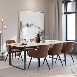 Tectake Marilyn 2 St. Samt braun/schwarz