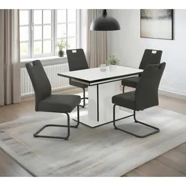 Die Möbelfundgrube Alice 120-160 x 76 x 80 cm weiß/schwarz