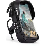 ONEFLOW Handyhalterung Fahrrad Lenkertasche Wasserdicht für alle BQ Handys Fahrradhalterung 360° Drehbar Handyhalter Motorrad Fahrradtasche Lenker Smartphone Halterung mit Fenster, Schwarz