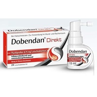Sparset Dobendan Direkt Flurbiprofen 8,75 mg 24 Lutschtabl. + Halsspray 15 ml + gratis Taschentücher