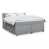 vidaXL Boxspringbett mit Matratze Hellgrau 180x200 cm Stoff