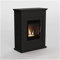 GLOW FIRE Echtfeuer-Dekokamin Skien Vision Ethanol Kamin, Bioethanol Kamin mit 3h Brenndauer, Heizleistung bis 2KW schwarz
