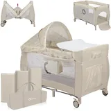 lionelo Sven Plus 4 in 1 Baby Bett Laufstall Baby ab Geburt bis 15 kg Wickelauflage Moskitonetz luftige Seitenwände mit Seiteneingang Tragetasche zusammenklappbar