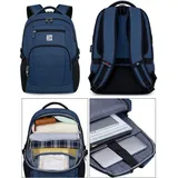 DTC GmbH Rucksack Laptop-Rucksack Rucksack Schulrucksack Wasserdichte Laptop-Tasche (Laptop Notebook Tasche 36L/46L, mit USB-Lade-Anschluss), Herren Damen Jungen Teenager Freizeit Arbeit Business Reisen blau L