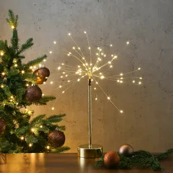LED Stern Leuchtstern Tischleuchte Weihnachtsdeko Timer H: 50cm gold