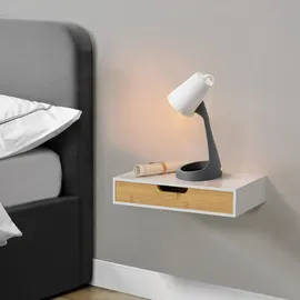 [en.casa] Wandregal 2er Set Bokn 40 x 24 x 8 cm Weiß