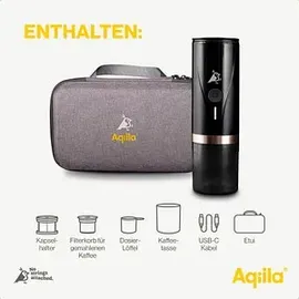 aqiila Coffeebird Portable espresso machine Kaffeemaschine Schwarz Fassungsvermögen Tassen=5 für unterwegs / portable