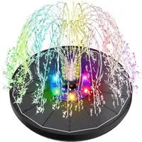 Farbenfroher Led-solarbrunnen, 3,5-w-schwimm-solar-teichpumpe Für Den Außenbereich, Solarbrunnen Aus Glas (2025) Mit 7 Düsen Und 4 Festen Stangen Für Vogeltränke, Aquarium Und Garten