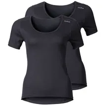 Odlo Damen Unterwäsche Shirt crew neck CUBIC 2 Pack 192281-93090 M - ebony grey-black - M